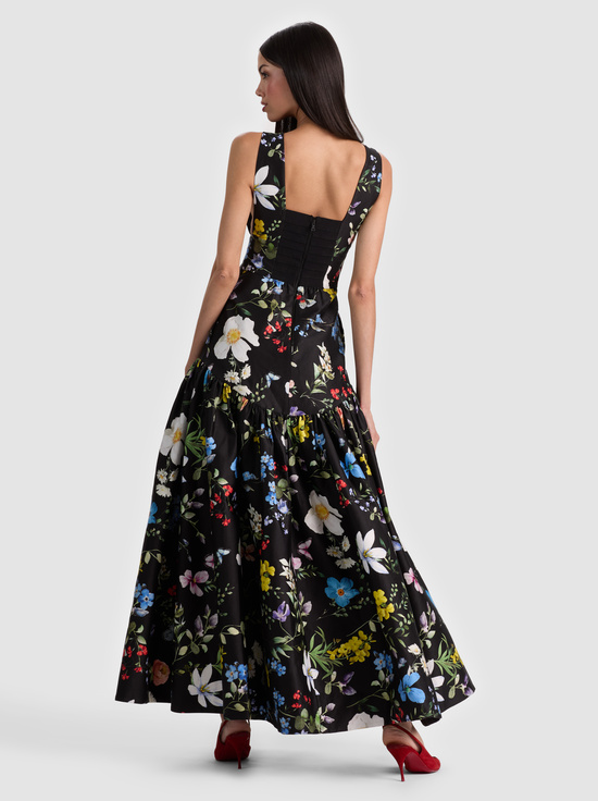 TWISTING VINES BLACK-LILA STRUCTURED BALLGOWN