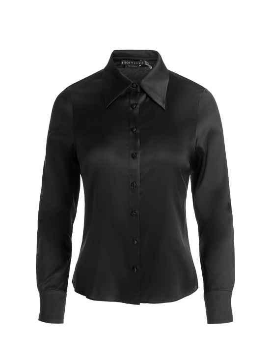 BLACK-WILLA SILK BLOUSE