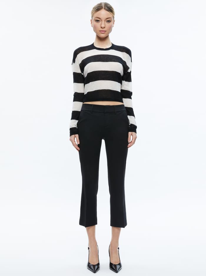 SHERRELL CREW NECK PULLOVER - BLACK/ECRU image 4 - Alice And Olivia