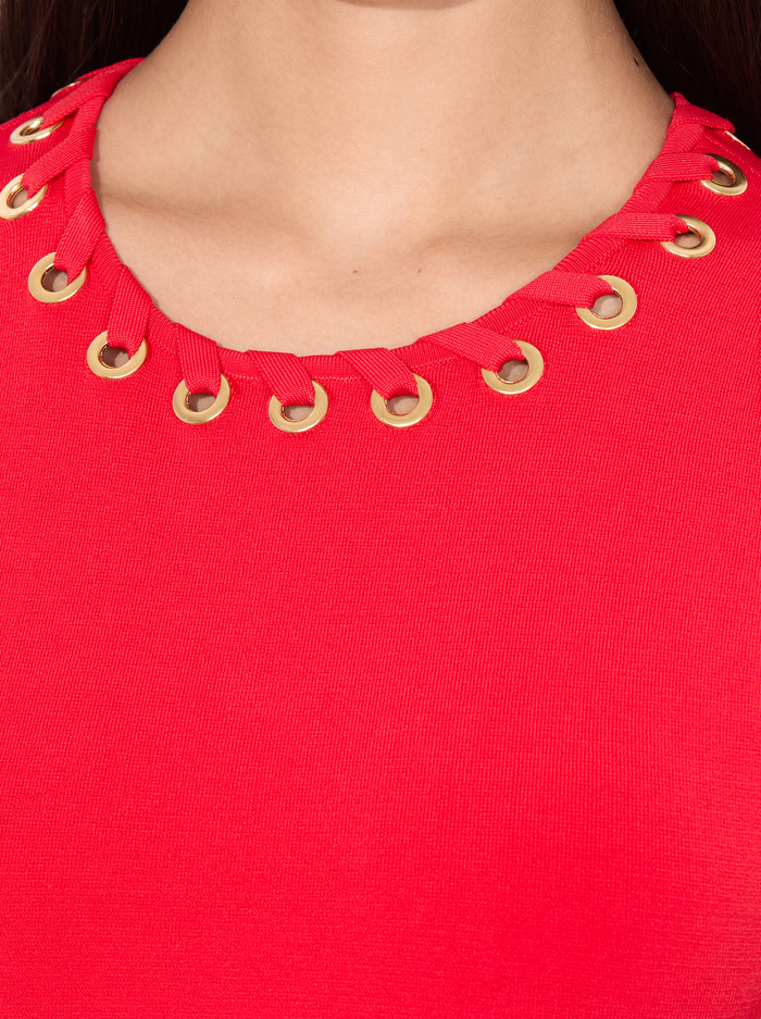 HEIDI GROMMET TANK - BRIGHT RUBY image 4 - Alice And Olivia