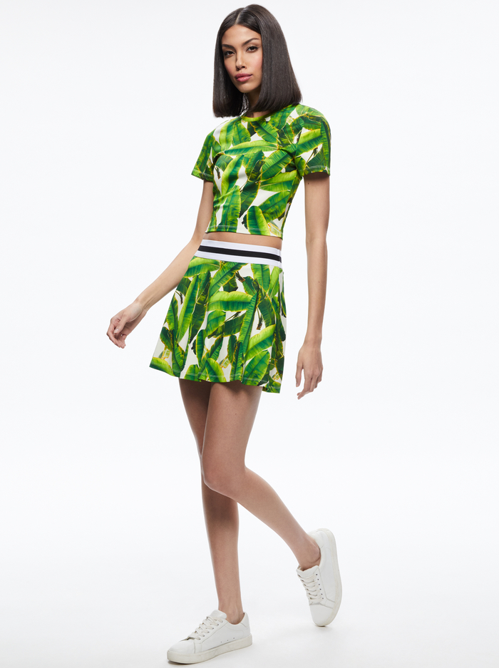 CINDY PICKLEBALL CROPPED TEE - SUN PALM OFF WHITE image 4 - Alice And Olivia