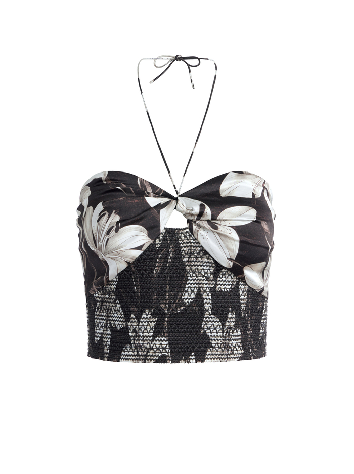 LIVIA HALTER CROPPED TOP - STARGAZER BLACK LG image 5 - Alice And Olivia