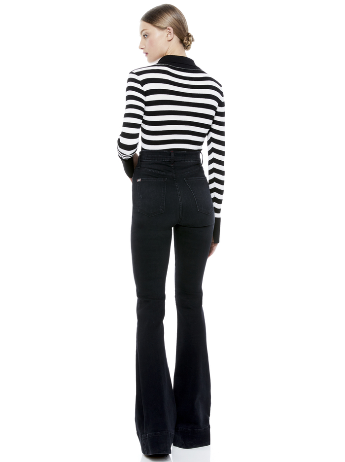 DARALEE FITTED POLO - BLACK/WHITE image 1 - ALICE + OLIVIA