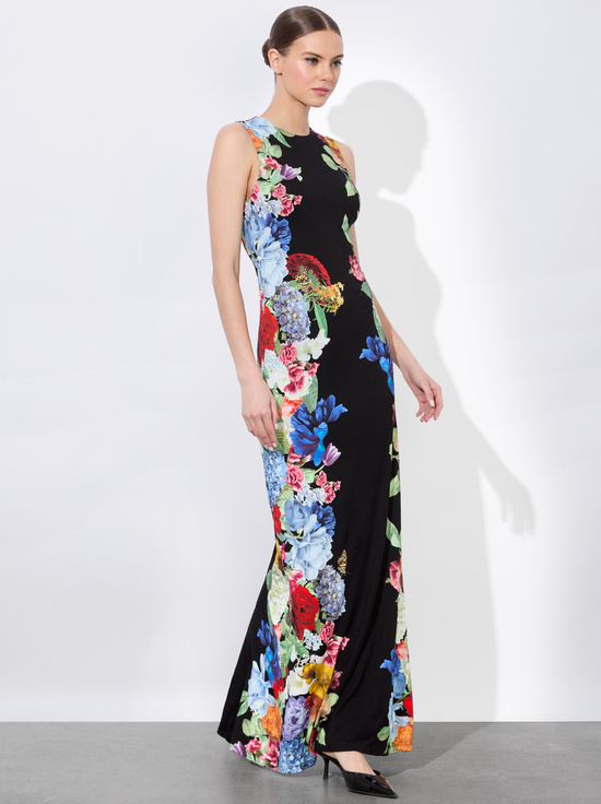 GARDEN BRUNCH BLACK-DELORA OPEN BACK MAXI DRESS