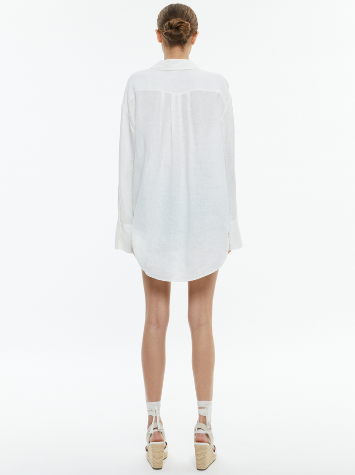 FINELY LINEN OVERSIZED BUTTON DOWN SHIRT - OFF WHITE image 2 - Alice And Olivia