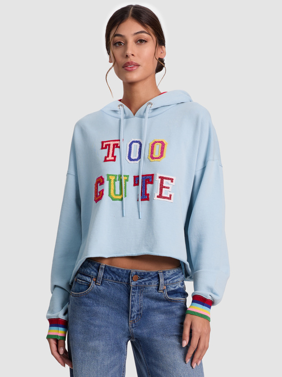 CAROLINA BLUE MULTI-SUNNY CROPPED HOODIE