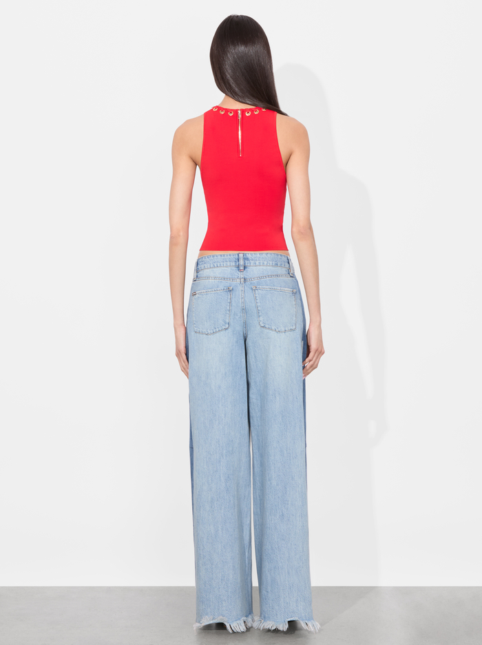 HEIDI GROMMET TANK - BRIGHT RUBY image 3 - Alice And Olivia