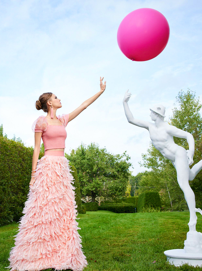 URSULA FEATHER BALL GOWN SKIRT - PINK image 6 - Alice And Olivia