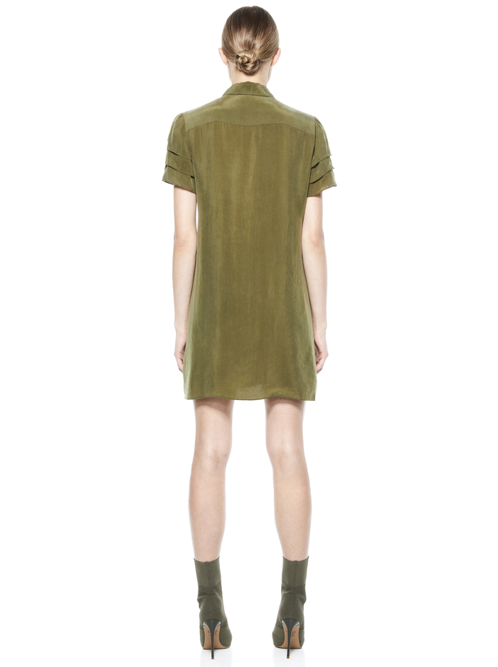 JEM SHORT SLEEVE MINI DRESS - OLIVE image 3 - Alice And Olivia