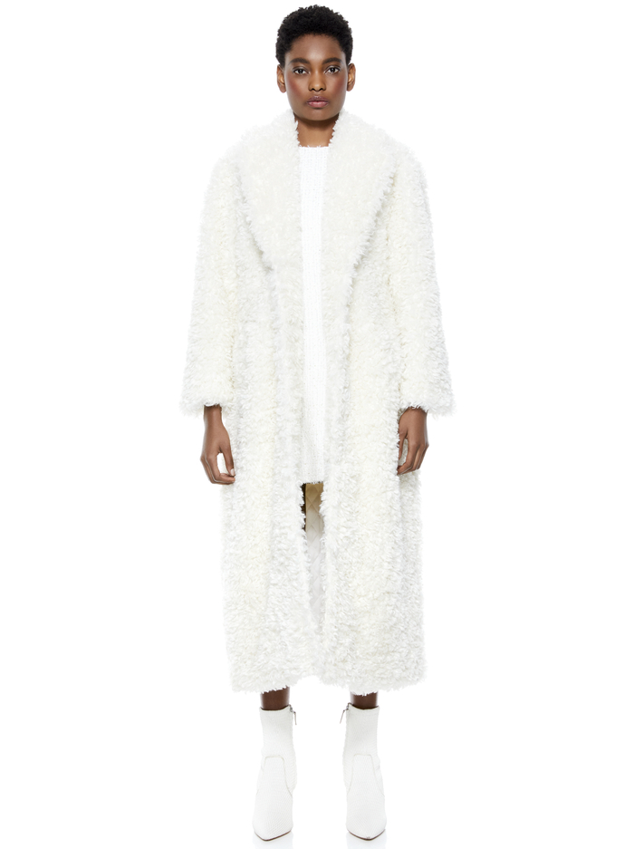 TEDDY NOTCH COLLAR COAT - OFF WHITE image 2 - ALICE + OLIVIA
