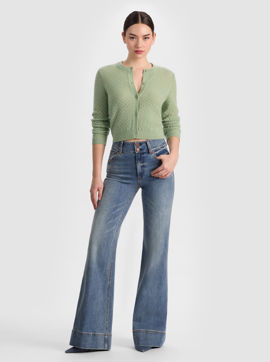 SAGE-DOLLIE POINTELLE CARDIGAN