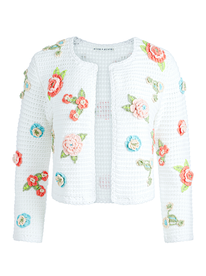 ANDERSON CARDIGAN - WHITE MULTI image 5 - Alice And Olivia
