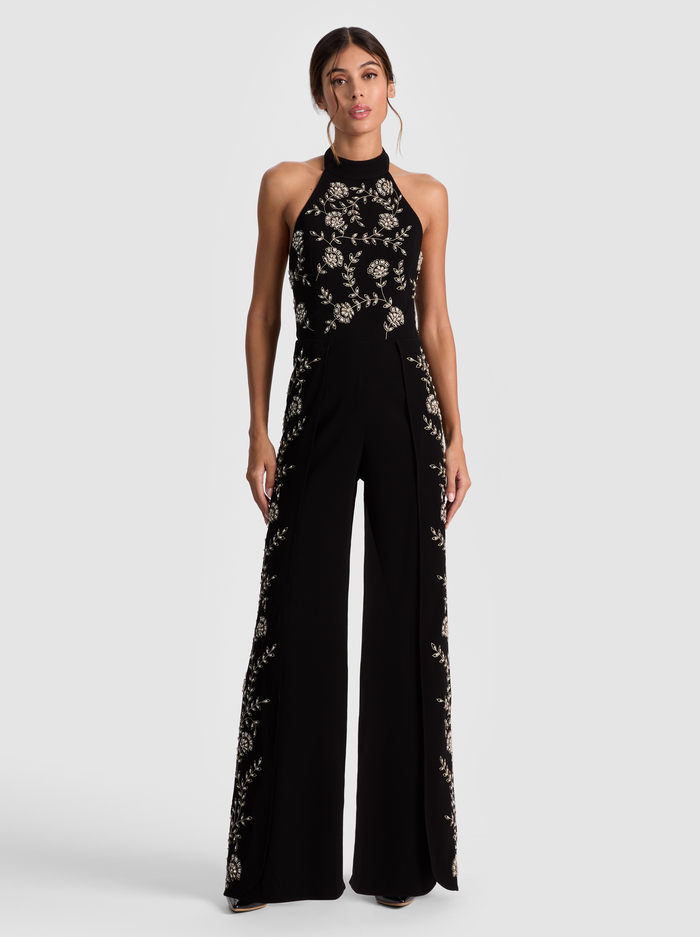 GATZ EMBELLISHED JUMPSUIT - BLACK/MULTI image 3 - Alice And Olivia