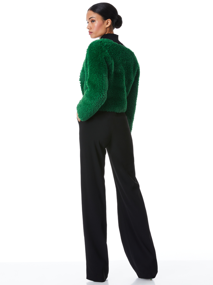 FAWN FAUX FUR JACKET - DEEP EMERALD image 1 - ALICE + OLIVIA