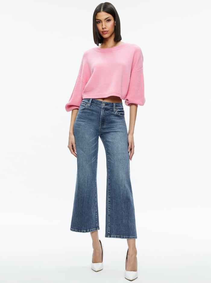 POSEY CREWNECK SWEATER - CHERRY BLOSSOM image 4 - Alice And Olivia