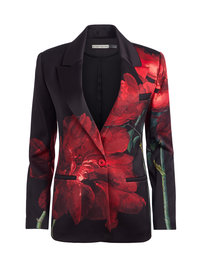 SILAS BLAZER - PEONY PETALS BRIGHT RUBY image 5 - Alice And Olivia