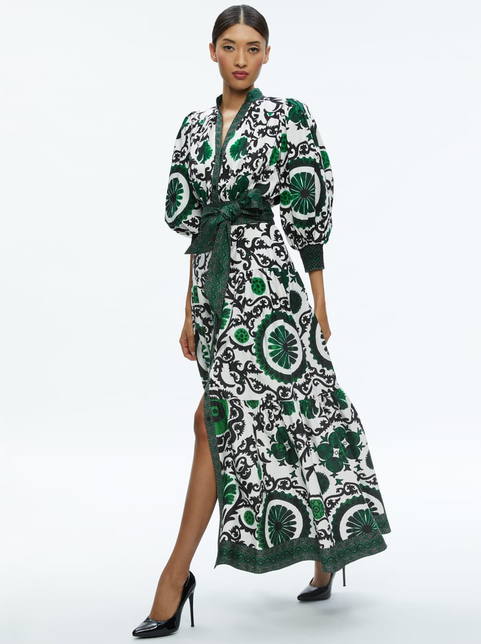 CORA SHIRT DRESS - MONARCH LIGHT EMERALD MEDIUM image 4 - Alice And Olivia