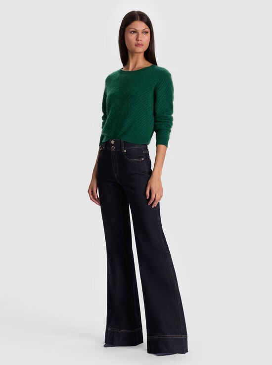 GREEN MYSTIQUE-CAROLEE CASHMERE PULLOVER
