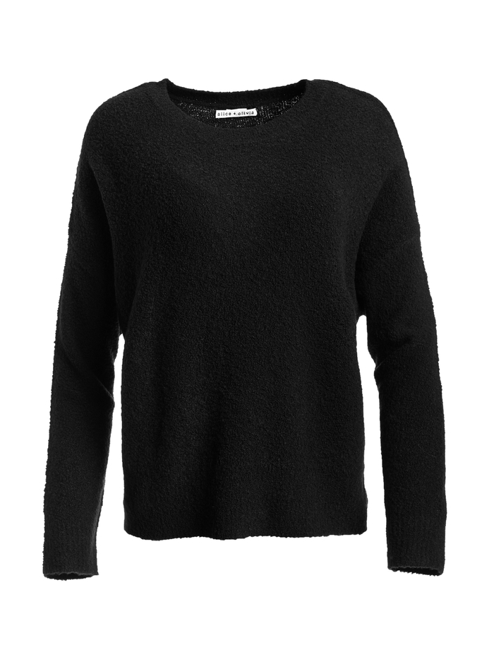 ROMA SLOUCHY PULLOVER - BLACK image 4 - Alice And Olivia