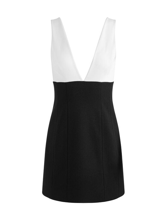 BLACK/OFF WHITE-MANDY MINI DRESS