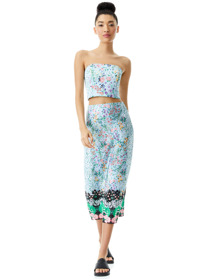 CERESI FLORAL PRINT BANDEAU TOP - COASTAL GARDENS MULTI image 3 - ALICE + OLIVIA