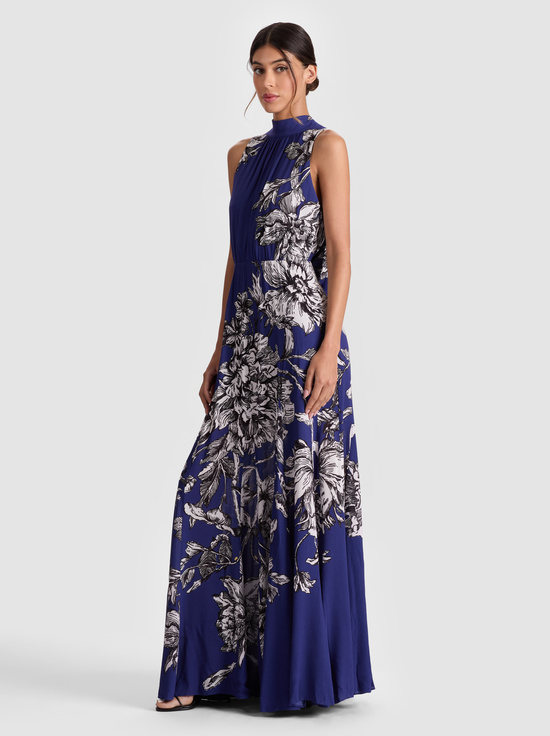BLOOMING WILD INDIGO-DITA MAXI DRESS