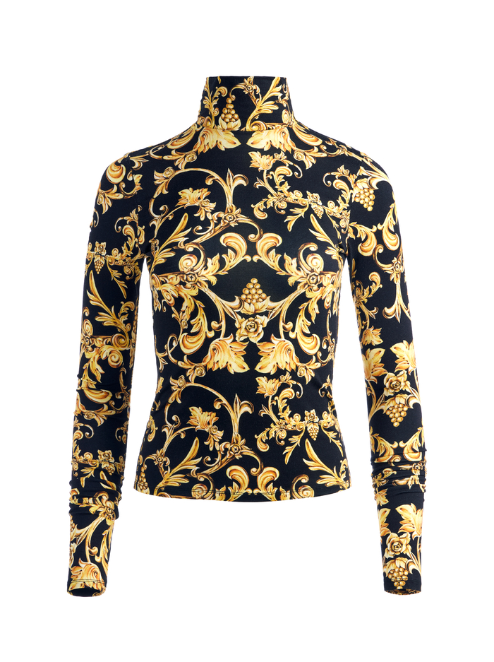 Delaina Turtleneck Top In Florence Scroll | Alice And Olivia