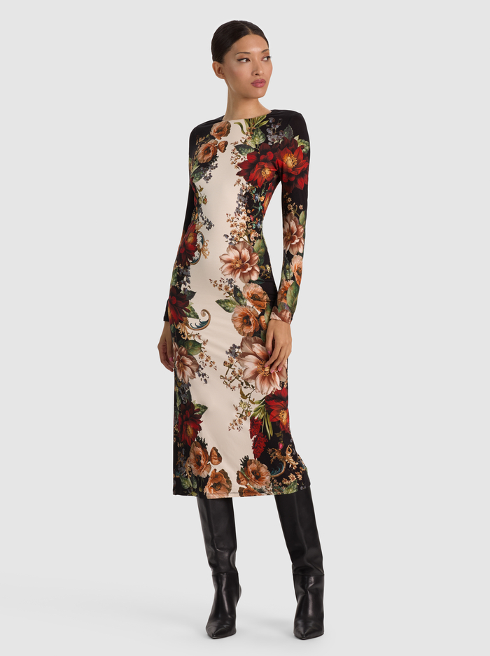 DELORA MIDI DRESS - FLORAL RADIANCE - ALICE + OLIVIA