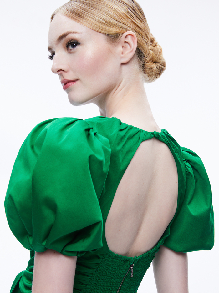 KYLAN PUFF SLEEVE MINI DRESS - EMERALD image 3 - ALICE + OLIVIA