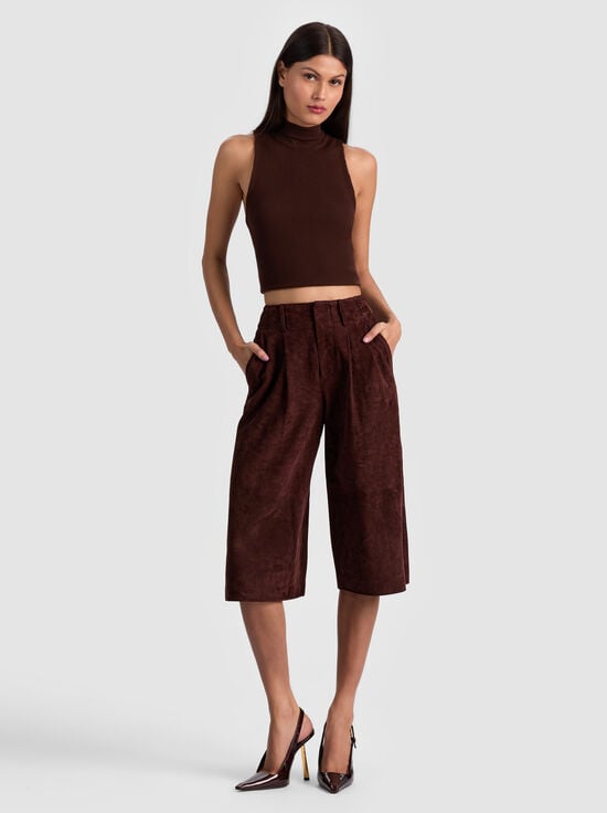 DARK CHOCOLATE-ELOISE SUEDE LONG SHORT
