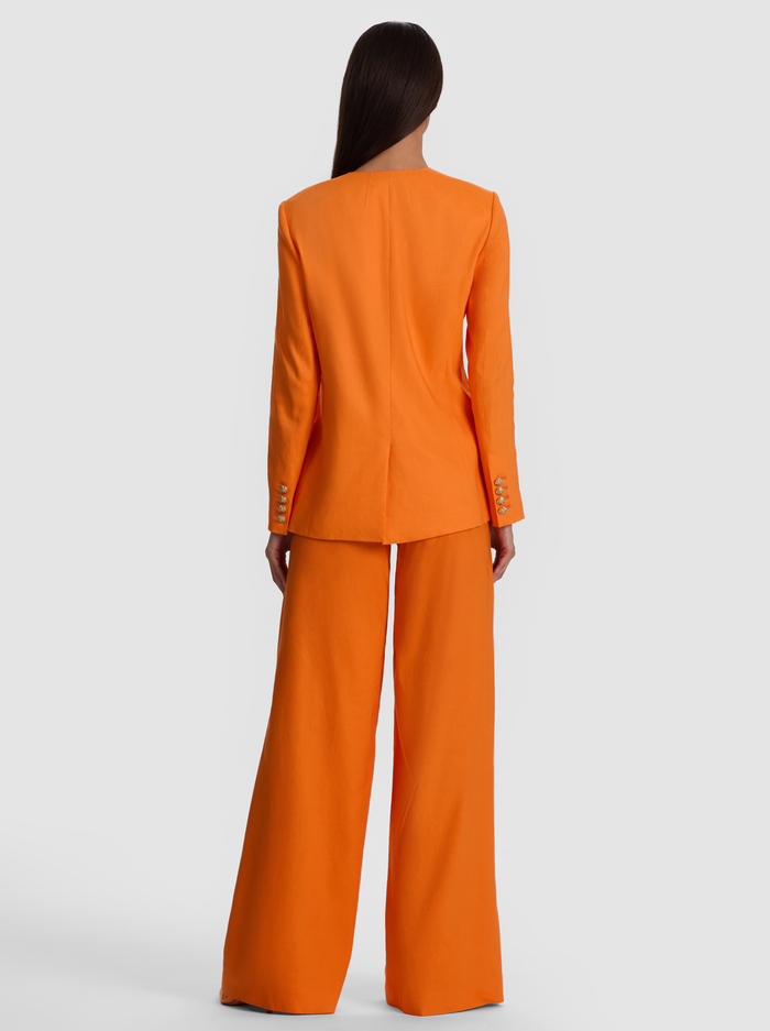 CORBIN COLLARLESS LINEN BLAZER - ORANGE PEEL image 2 - ALICE + OLIVIA
