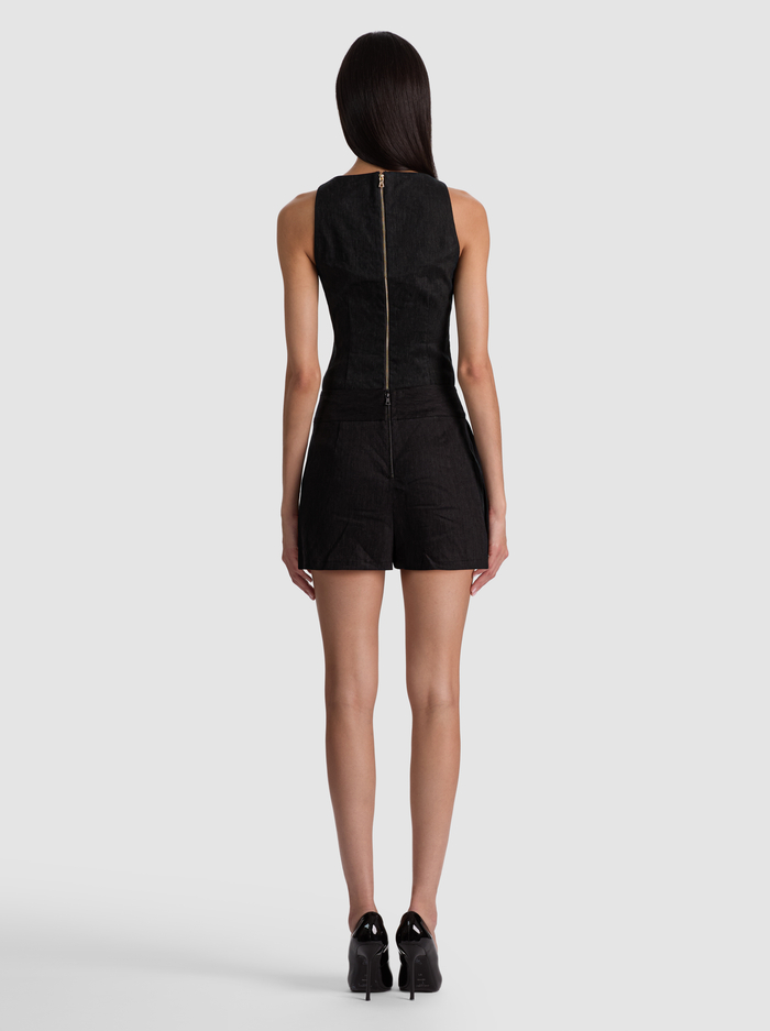 NOAH LINEN MINI SKORT - BLACK image 2 - ALICE + OLIVIA