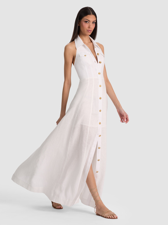 OFF WHITE-KENDALL LINEN MAXI DRESS