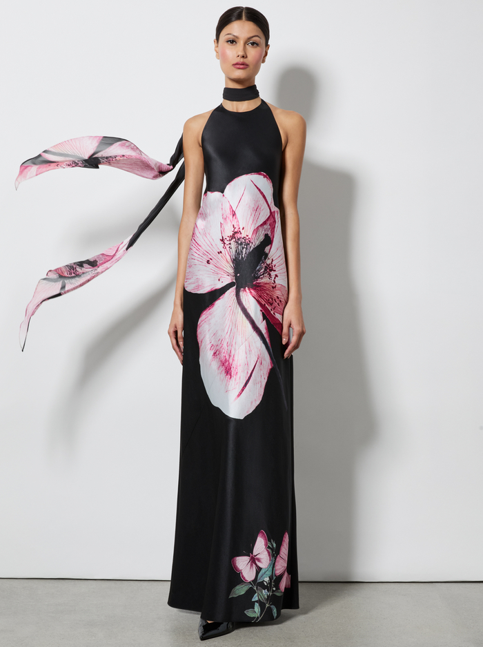 MONTANA TIE BACK GOWN - LUNA FLORAL - Alice And Olivia