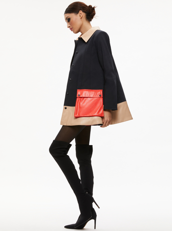 BLACK/ALMOND/PERFECT RUBY-SHONTA COLORBLOCK POCKET JACKET
