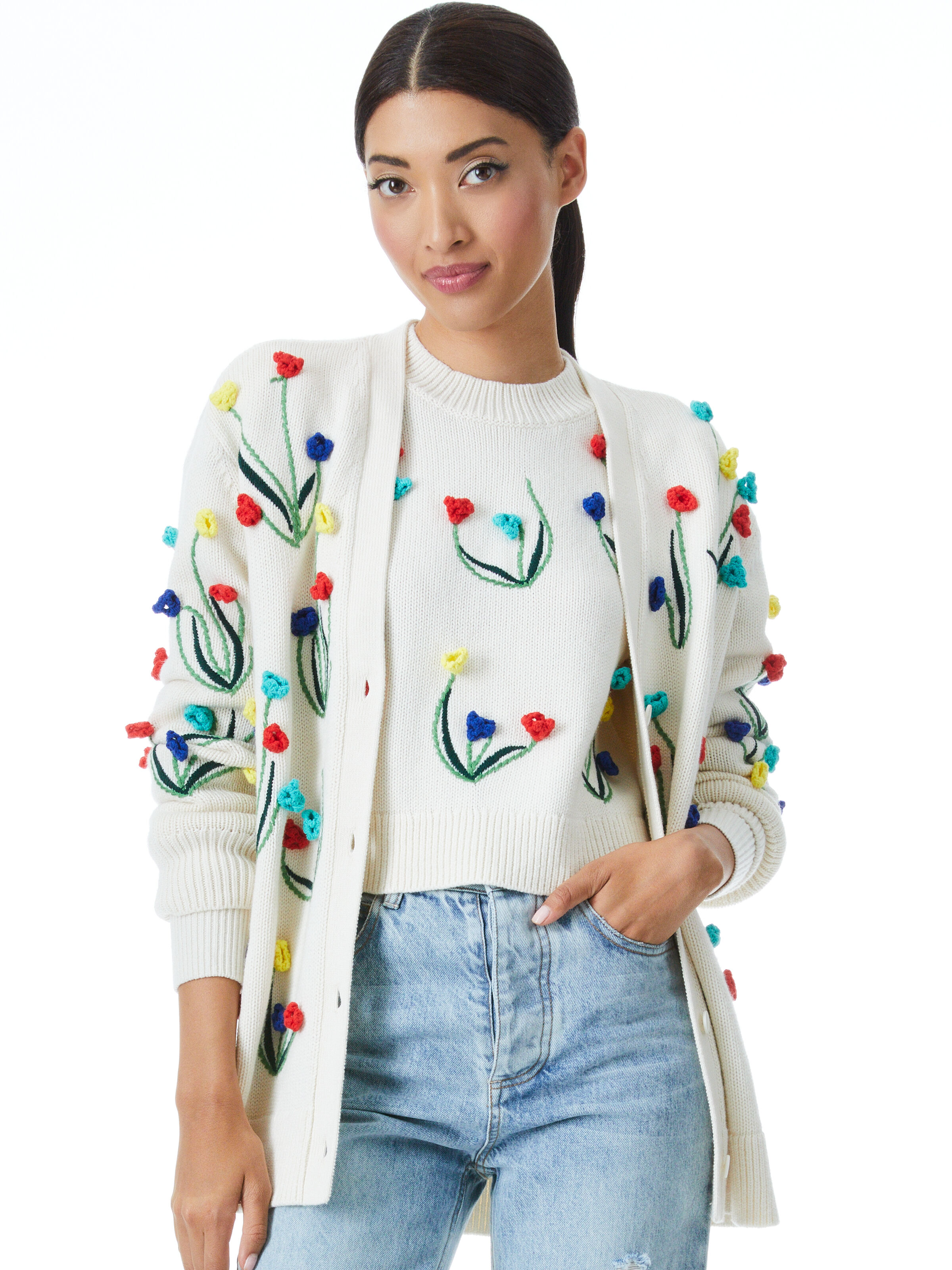 BRADFORD CROCHET GRANDPA CARDIGAN WENDELL CROCHET CREWNECK SWEATER