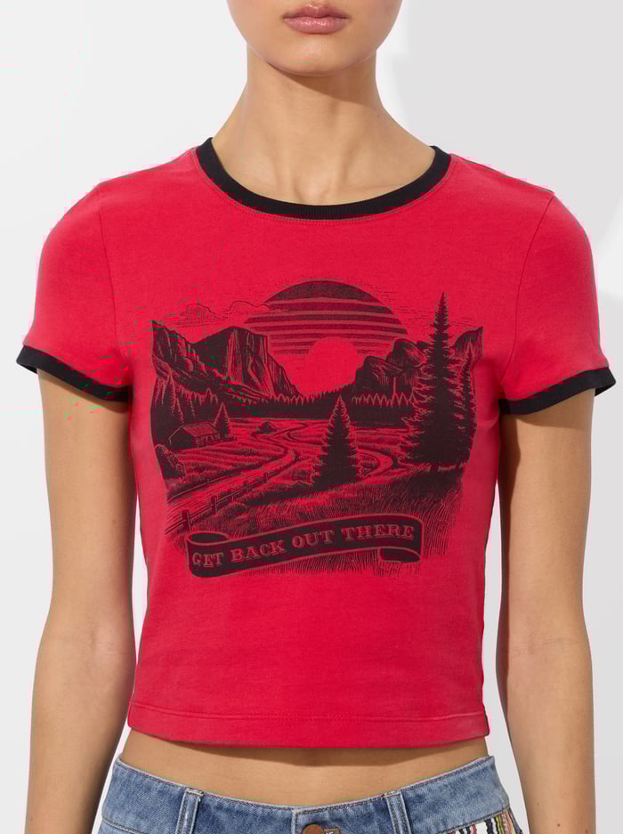 A+O X BRONCO ONIE BABY TEE - GET BACK OUT THERE image 3 - Alice And Olivia