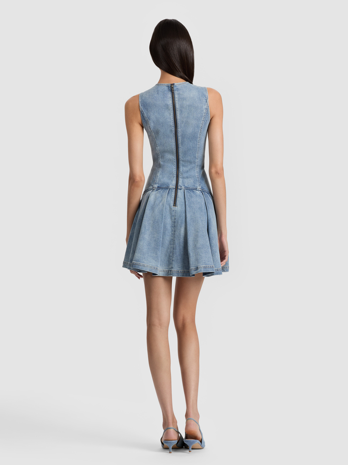 ADLEY DROP WAIST DRESS - ANABELL BLUE image 2 - Alice And Olivia