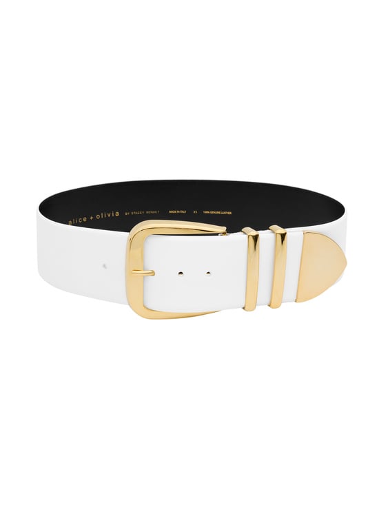 WHITE/GOLD-HARLEY WIDE BELT