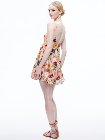 JUNIPER FLORAL ROSE-COLLEEN BABYDOLL MINI DRESS