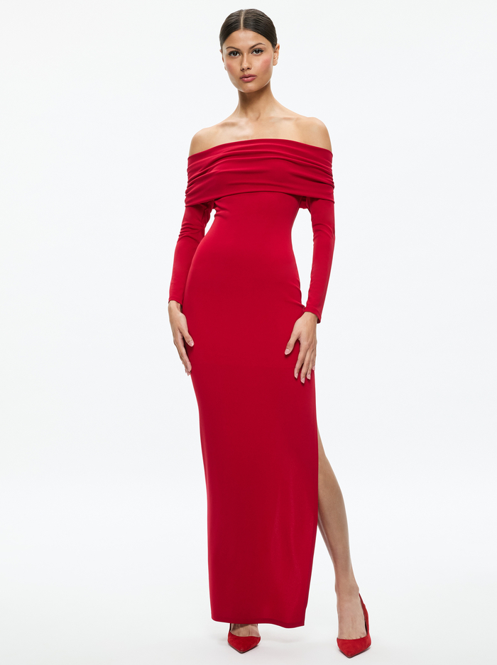 CORETTA MAXI DRESS - BRIGHT RUBY - Alice And Olivia