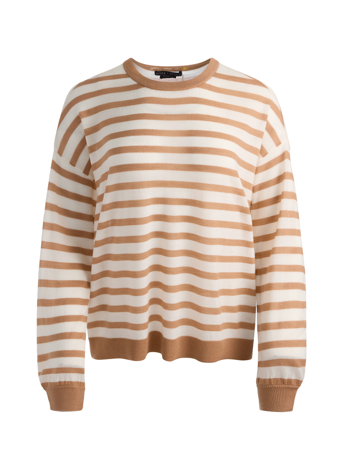 MITCHELL WOOL PULLOVER - SOFT WHITE/PRALINE image 5 - ALICE + OLIVIA