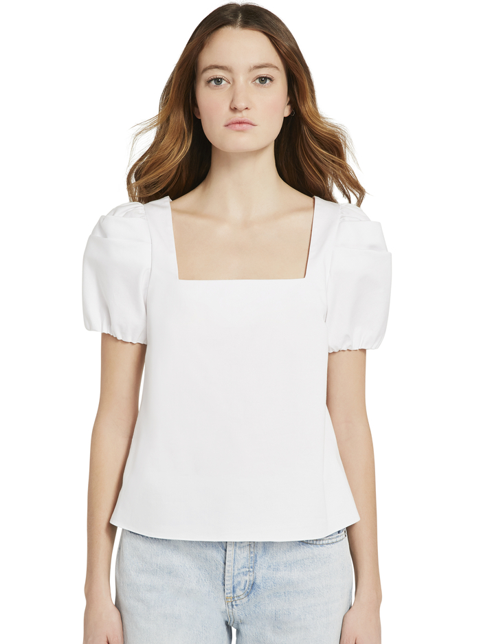 BERNICE PUFF SLEEVE TOP - WHITE image 1 - Alice And Olivia