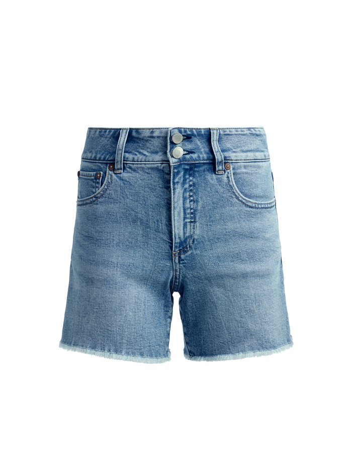 HAN HIGH RISE WIDE WAISTBAND SHORT - ROCKSTAR BLUE image 4 - Alice And Olivia