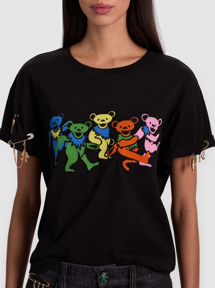 A+O X GRATEFUL DEAD EVAN TEE - GRATEFUL BEARS BLACK image 4 - Alice And Olivia