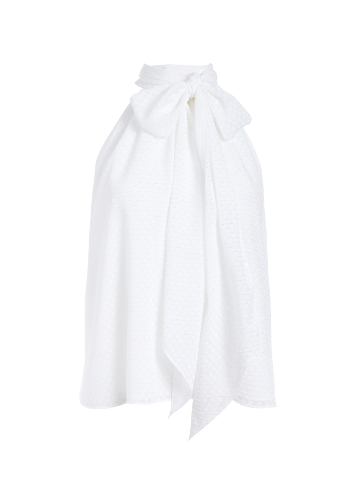 LIANA TIE NECK TOP - WHITE image 5 - Alice And Olivia