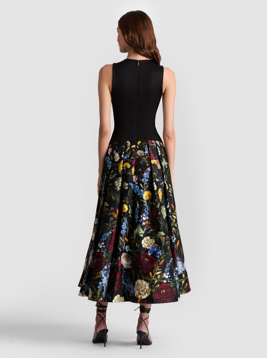 SOCIAL HOUR BLACK-ADLEY DROP WAIST MIDI DRESS