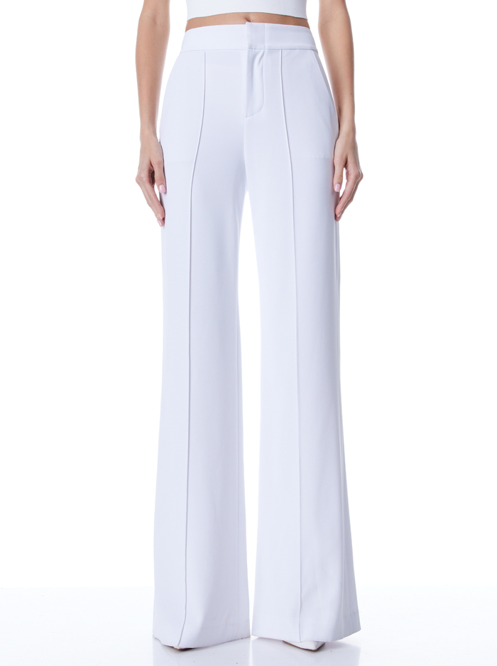 White Flare Pants High Rise