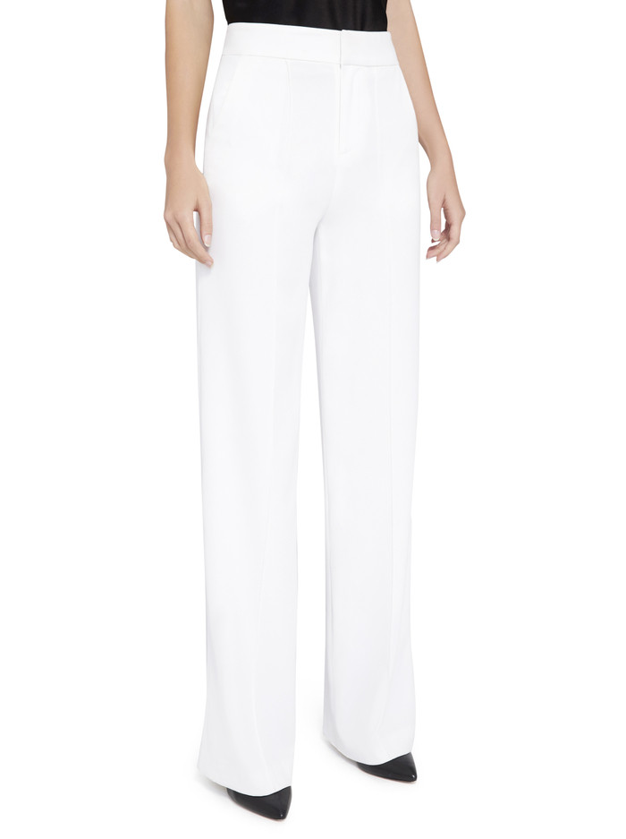 DYLAN HIGH WAISTED WIDE LEG PANT - WHITE - Alice And Olivia