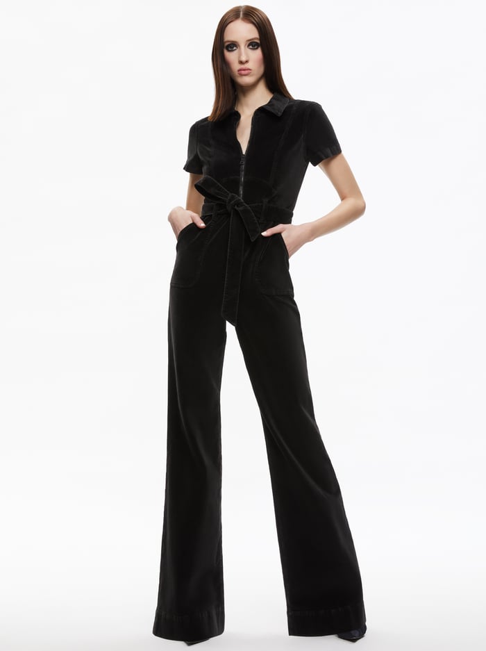 GORGEOUS WIDE LEG JUMPSUIT - BLACK image 4 - Alice And Olivia